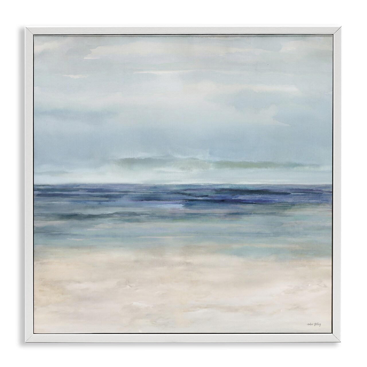 Stupell Industries Soft Aqua Coastline Framed Giclee, design by Amber Sterling